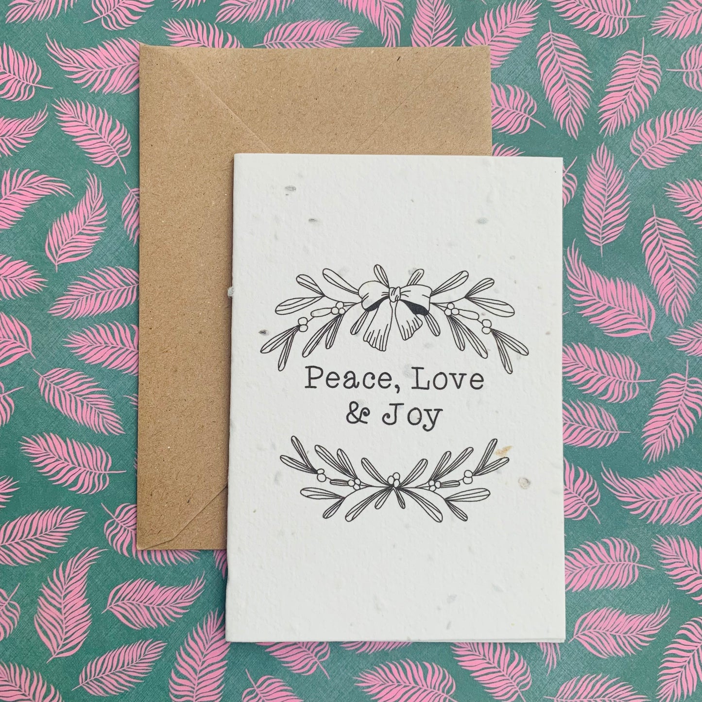 Mistletoe Peace, Love, Joy Chrismas Plantable Seed Card