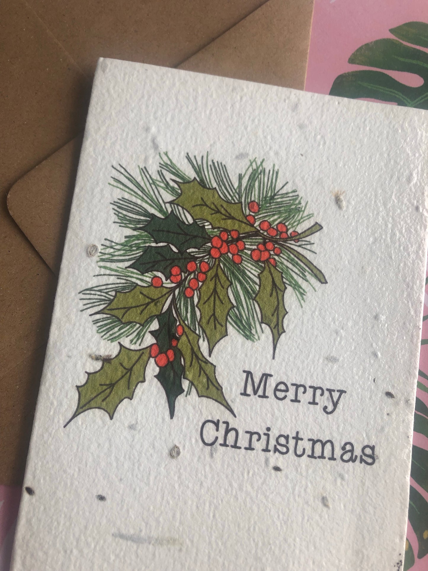 Merry Christmas Holly Plantable Seed Card