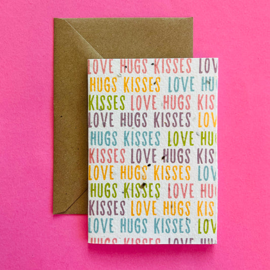 Love, Hugs & Kisses Pastel Plantable Seed Card