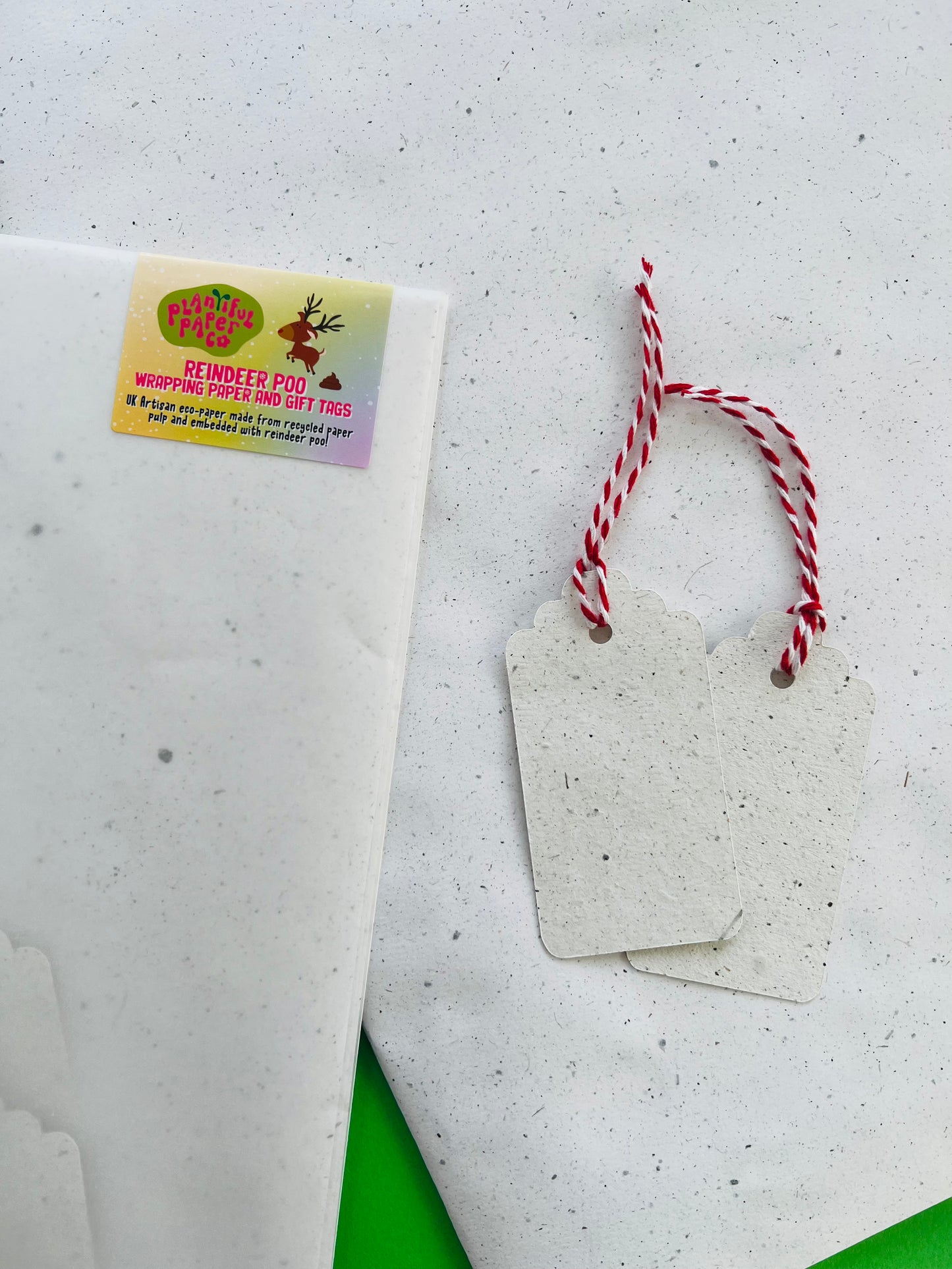 Artisan Reindeer Poo Eco Wrapping Paper and Gift Tags