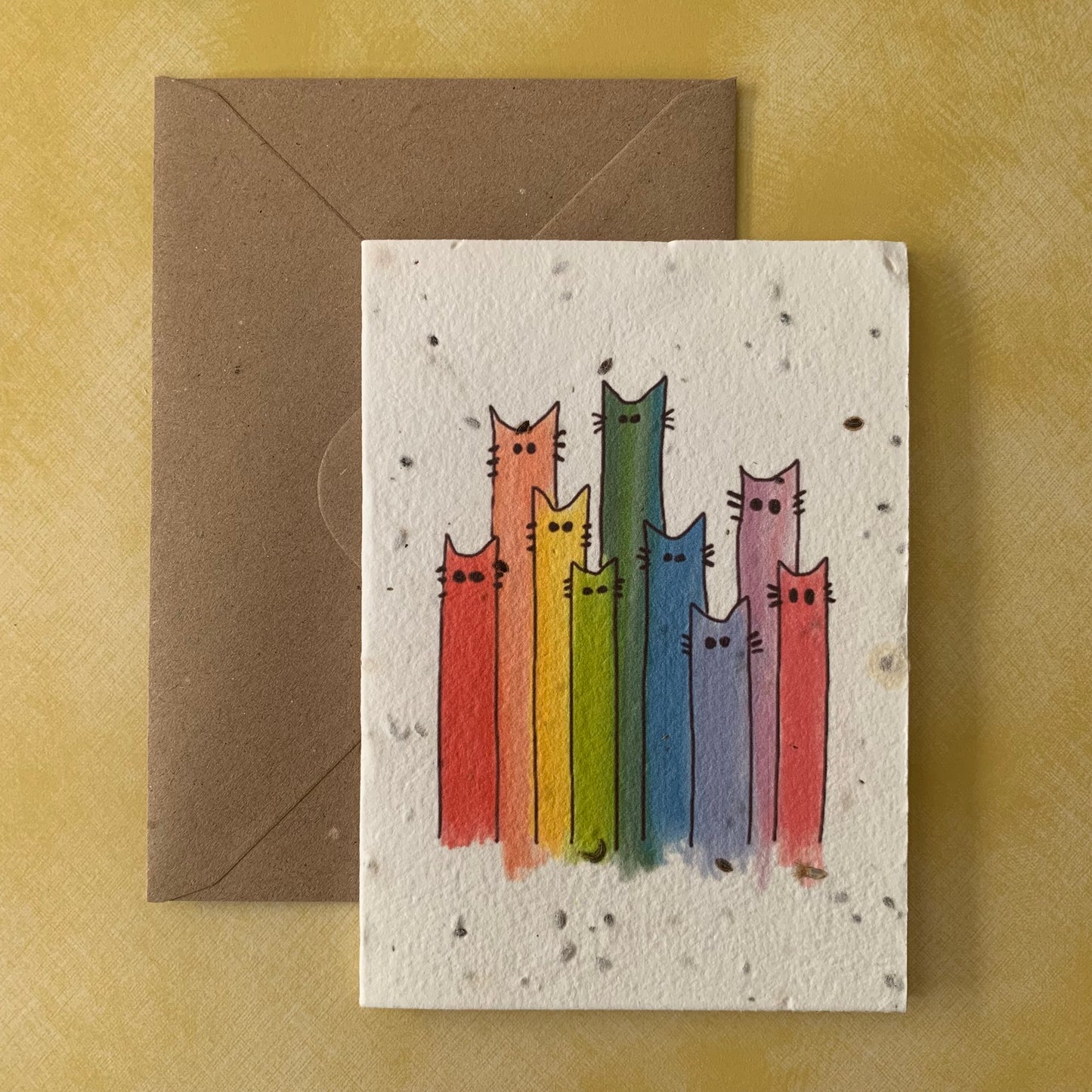 Rainbow Cats Plantable Seed Card