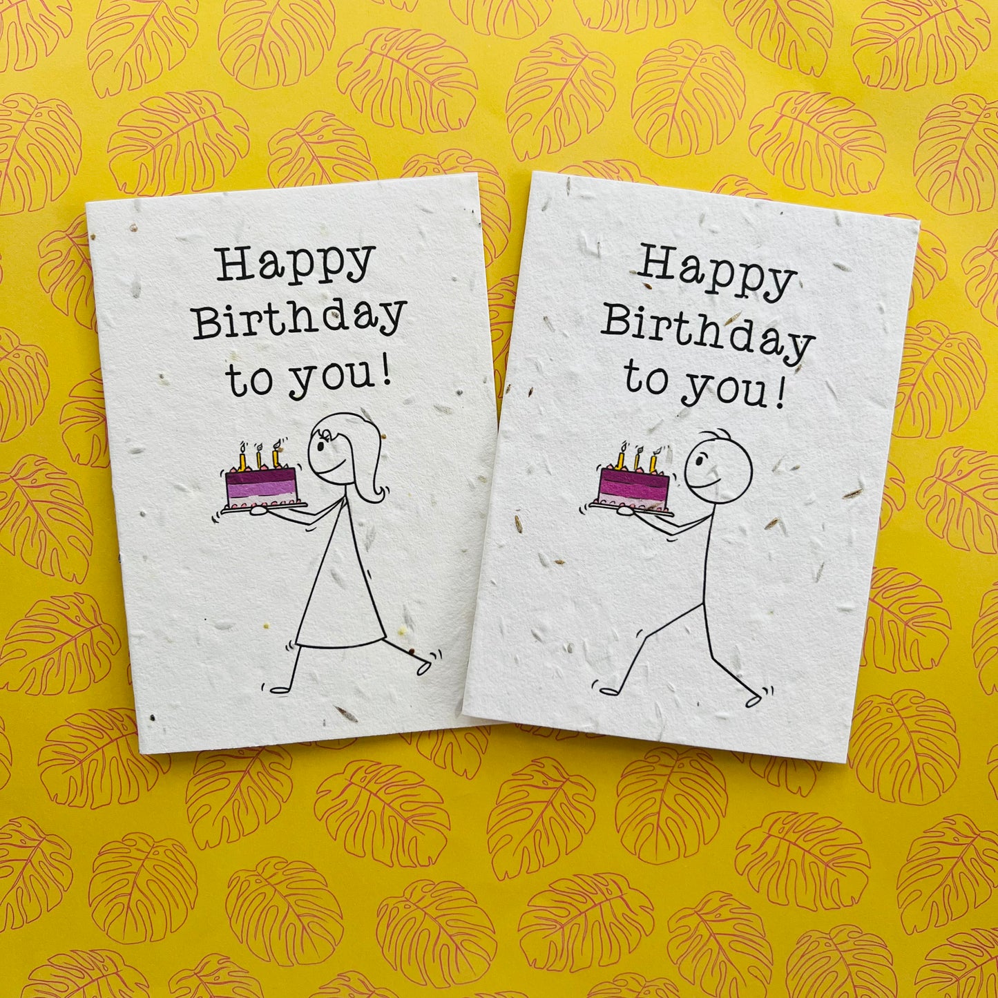 Happy Birthday Stickman Plantable Wildflower Seed Card