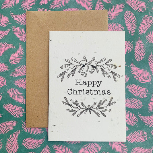 Mistletoe Happy Christmas Plantable Seed Card