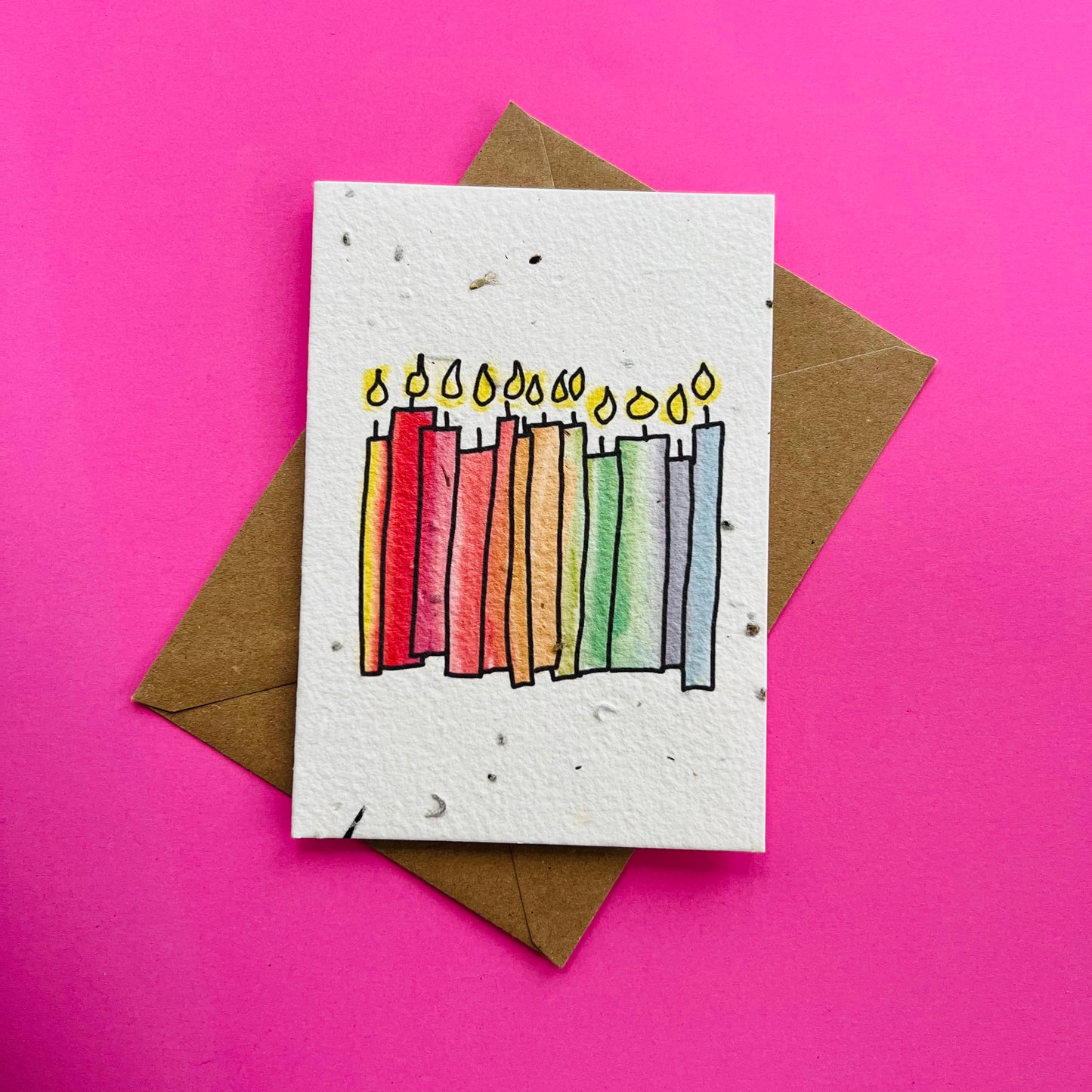 Rainbow Birthday Candles Plantable Seed Card